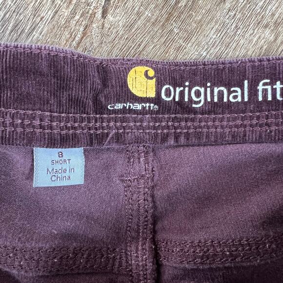 Y2K Carhartt Burgundy Corduroy Pants Original Fit Flare - Picture 6 of 8